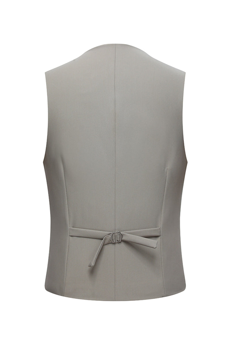 Laden Sie das Bild in den Galerie-Viewer, 3-teilige Herrenanzüge mit gekerbtem Revers und einem Knopf Kaffee