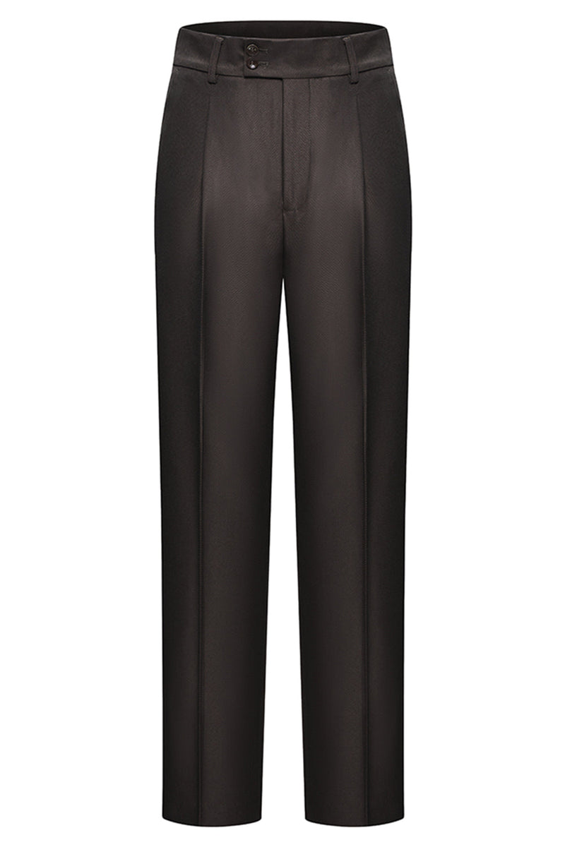 Laden Sie das Bild in den Galerie-Viewer, 3-teilige Herrenanzüge mit gekerbtem Revers und einem Knopf Kaffee