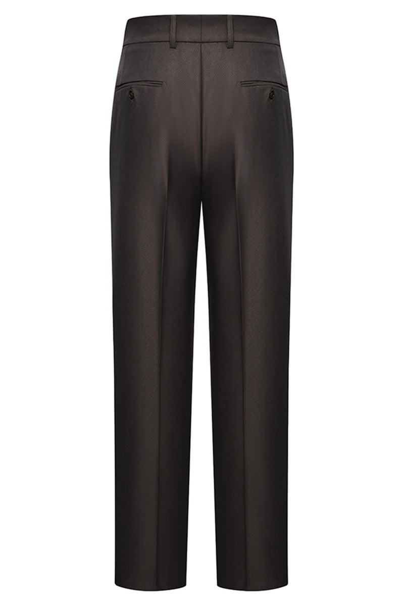 Laden Sie das Bild in den Galerie-Viewer, 3-teilige Herrenanzüge mit gekerbtem Revers und einem Knopf Kaffee