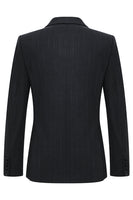 Laden Sie das Bild in den Galerie-Viewer, Dunkelgraue 2-teilige Zweireihige Gestreifte Herrenanzüge mit Spitzrevers