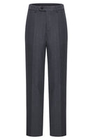 Laden Sie das Bild in den Galerie-Viewer, Dunkelgraue 2-teilige Zweireihige Gestreifte Herrenanzüge mit Spitzrevers