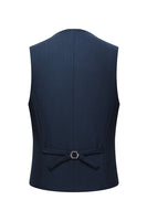 Laden Sie das Bild in den Galerie-Viewer, 3-teilige Einreihige Slim Fit Peak Revers Herren Marineblaue Anzüge