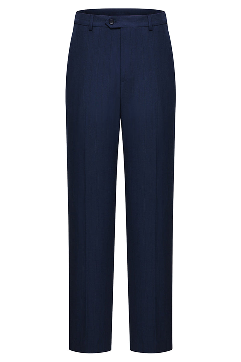 Laden Sie das Bild in den Galerie-Viewer, 3-teilige Einreihige Slim Fit Peak Revers Herren Marineblaue Anzüge