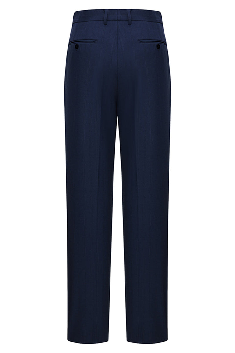 Laden Sie das Bild in den Galerie-Viewer, 3-teilige Einreihige Slim Fit Peak Revers Herren Marineblaue Anzüge