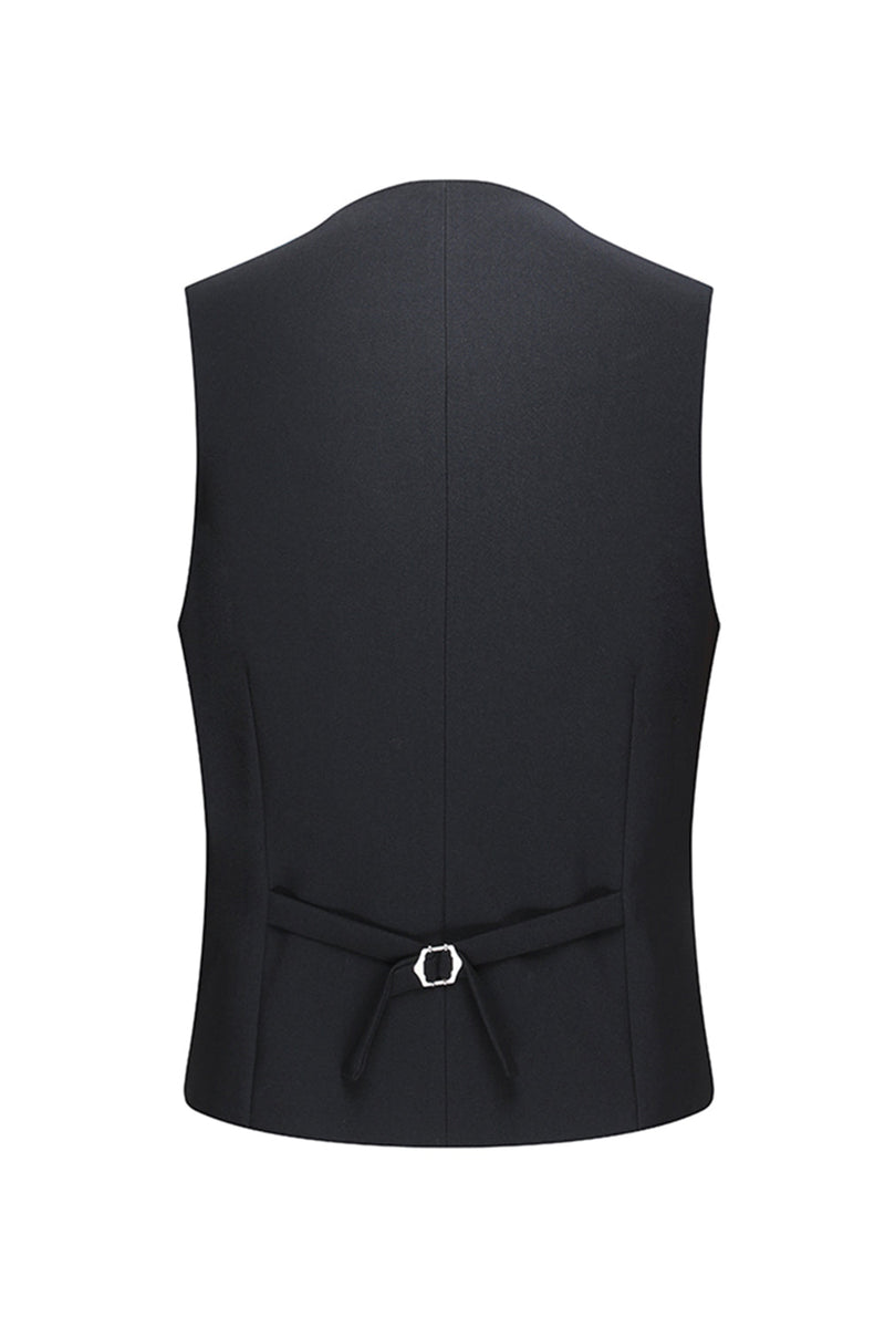 Laden Sie das Bild in den Galerie-Viewer, Schwarze Ein-Knopf Schal Revers 3-teilige Herrenanzüge