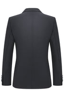 Laden Sie das Bild in den Galerie-Viewer, Slim Fit Peak Revers 2-teilige Schwarze Herrenanzüge