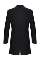 Laden Sie das Bild in den Galerie-Viewer, Schwarzer Zweireihiger 3-teiliger Herren-Smoking mit Spitzrevers