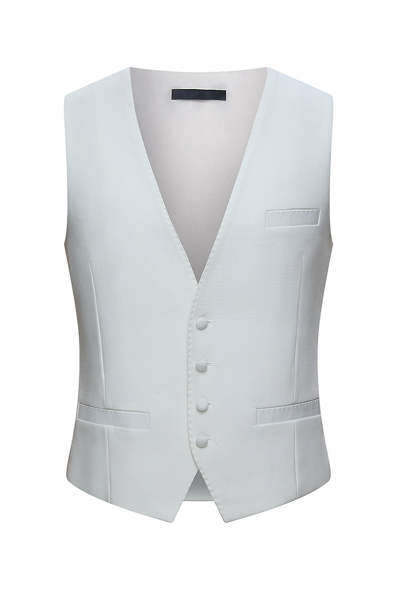 Laden Sie das Bild in den Galerie-Viewer, Schwarzer Zweireihiger 3-teiliger Herren-Smoking mit Spitzrevers