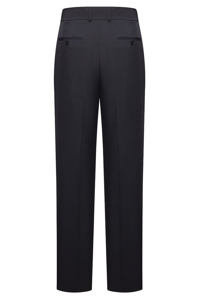 Laden Sie das Bild in den Galerie-Viewer, 2-teiliger Einreihiger Schwarzer Slim-Fit Herrenanzug mit Stehkragen