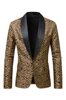 Laden Sie das Bild in den Galerie-Viewer, Dunkelroter Jacquard Schal Revers Herren Ballblazer
