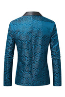Laden Sie das Bild in den Galerie-Viewer, Dunkelroter Jacquard Schal Revers Herren Ballblazer