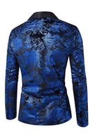 Laden Sie das Bild in den Galerie-Viewer, Grünes Schalrevers Revers Jacquard Herren Ballblazer mit einem Knopf