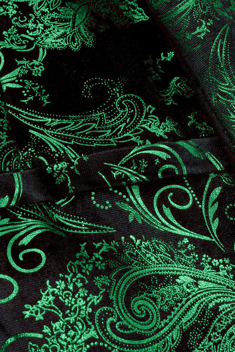 Laden Sie das Bild in den Galerie-Viewer, Grünes Schalrevers Revers Jacquard Herren Ballblazer mit einem Knopf