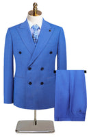 Laden Sie das Bild in den Galerie-Viewer, Graugrün 2-teilige Zweireihige Herrenanzüge mit Spitzrevers