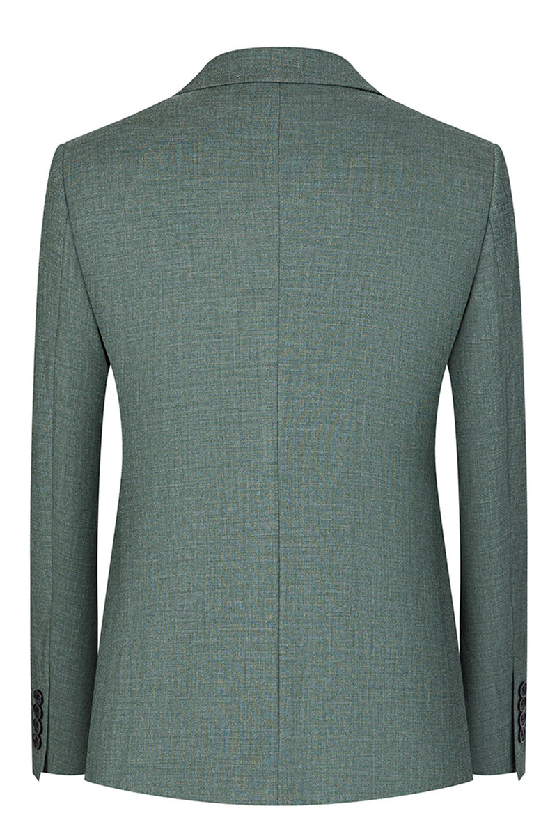 Laden Sie das Bild in den Galerie-Viewer, Graugrün 2-teilige Zweireihige Herrenanzüge mit Spitzrevers