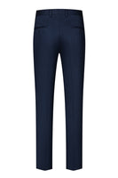 Laden Sie das Bild in den Galerie-Viewer, 3-teilige Marineblaue Herrenanzüge mit gekerbtem Revers und einem Knopf