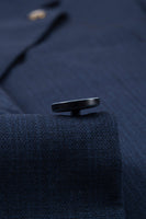 Laden Sie das Bild in den Galerie-Viewer, 3-teilige Marineblaue Herrenanzüge mit gekerbtem Revers und einem Knopf