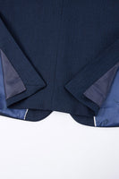 Laden Sie das Bild in den Galerie-Viewer, 3-teilige Marineblaue Herrenanzüge mit gekerbtem Revers und einem Knopf