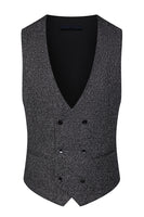 Laden Sie das Bild in den Galerie-Viewer, Dunkelgrau 3-teilige Peak Revers Slim Fit Herren Hochzeitsanzüge