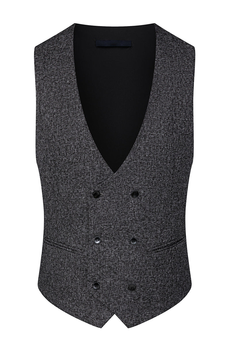 Laden Sie das Bild in den Galerie-Viewer, Dunkelgrau 3-teilige Peak Revers Slim Fit Herren Hochzeitsanzüge