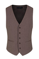 Laden Sie das Bild in den Galerie-Viewer, Taupe 3-teilige Slim-Fit Anzüge mit gekerbtem Revers und einem Knopf für Herren