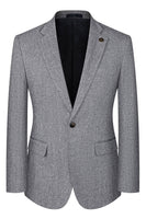 Laden Sie das Bild in den Galerie-Viewer, 3-teilige Slim Fit Herrenanzüge mit gekerbtem Revers Graue Anzüge