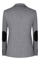 Laden Sie das Bild in den Galerie-Viewer, 3-teilige Slim Fit Herrenanzüge mit gekerbtem Revers Graue Anzüge