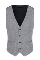 Laden Sie das Bild in den Galerie-Viewer, 3-teilige Slim Fit Herrenanzüge mit gekerbtem Revers Graue Anzüge