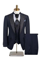 Laden Sie das Bild in den Galerie-Viewer, Slim Fit 3-teilige Herrenanzüge mit Peak Revers