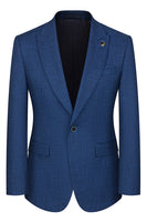 Laden Sie das Bild in den Galerie-Viewer, Pfauenblau Peak Revers 3-teilige Herrenanzüge mit einem Knopf