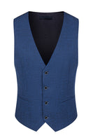 Laden Sie das Bild in den Galerie-Viewer, Pfauenblau Peak Revers 3-teilige Herrenanzüge mit einem Knopf