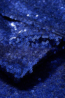 Laden Sie das Bild in den Galerie-Viewer, Glitzernder Blauer Schal Revers mit einem Knopf Herren Ballblazer