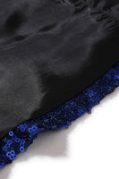 Laden Sie das Bild in den Galerie-Viewer, Glitzernder Blauer Schal Revers mit einem Knopf Herren Ballblazer