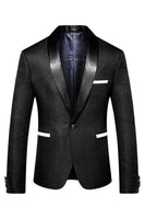 Laden Sie das Bild in den Galerie-Viewer, Schwarzer Schal Revers Stripe Herren Blazer