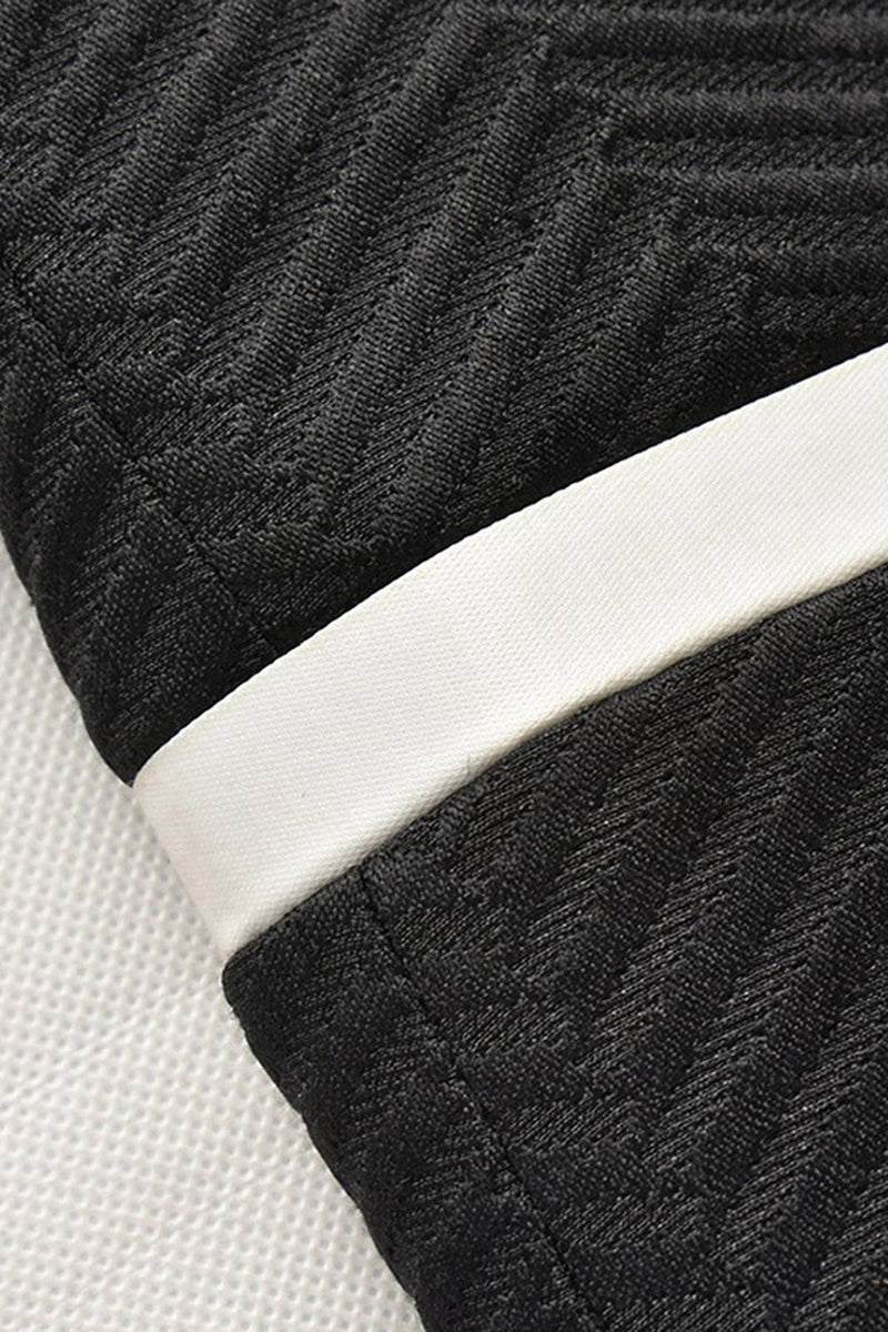 Laden Sie das Bild in den Galerie-Viewer, Schwarzer Schal Revers Stripe Herren Blazer