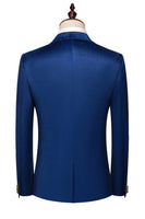 Laden Sie das Bild in den Galerie-Viewer, Blaues Peak Revers 2-teilige Slim-Fit Anzüge für den Abschlussball