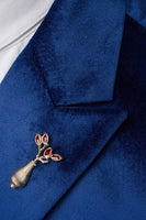 Laden Sie das Bild in den Galerie-Viewer, Blaues Peak Revers 2-teilige Slim-Fit Anzüge für den Abschlussball