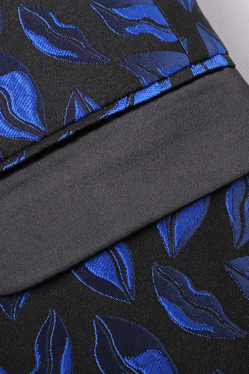 Laden Sie das Bild in den Galerie-Viewer, Blauer Bedruckter Herrenblazer mit gekerbtem Revers