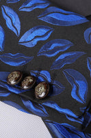 Laden Sie das Bild in den Galerie-Viewer, Blauer Bedruckter Herrenblazer mit gekerbtem Revers