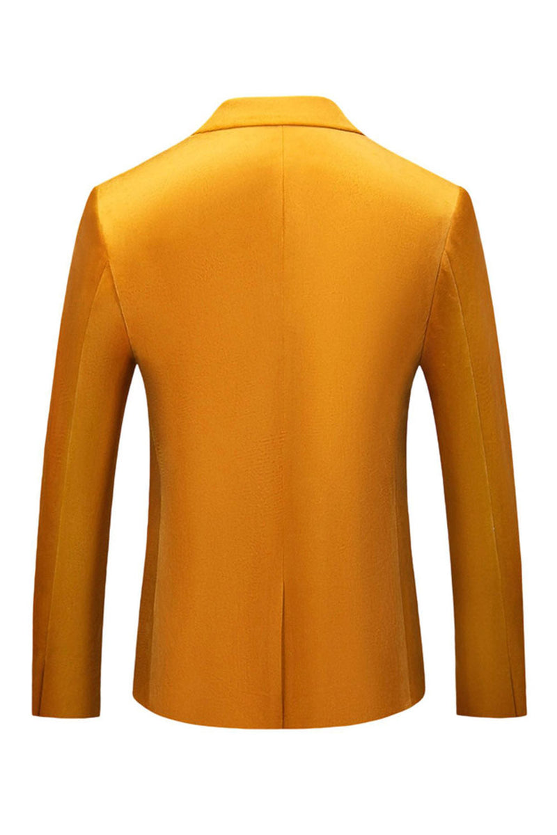 Laden Sie das Bild in den Galerie-Viewer, Gelber Ballblazer mit Spitzrevers und einem Knopf