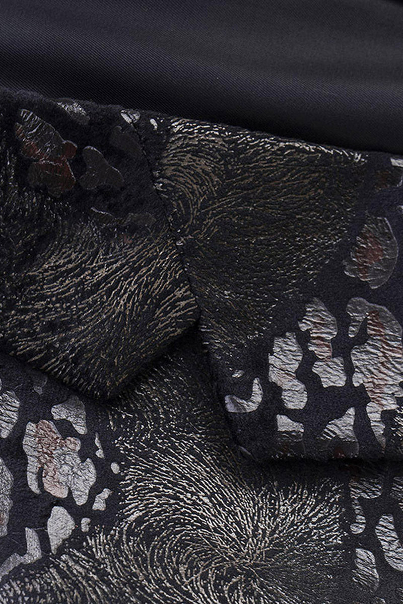 Laden Sie das Bild in den Galerie-Viewer, Schwarzer Bedruckter Herren Ballblazer mit gekerbtem Revers