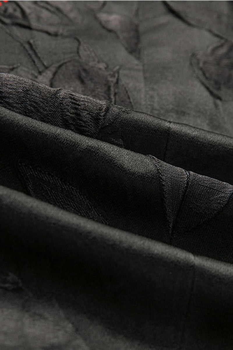 Laden Sie das Bild in den Galerie-Viewer, Schwarzer Jacquard Ballblazer mit gekerbtem Revers