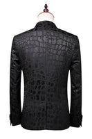 Laden Sie das Bild in den Galerie-Viewer, Schwarze Textur Peak Revers 2-teilige Ballanzüge