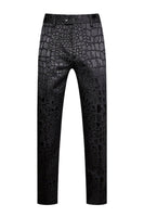 Laden Sie das Bild in den Galerie-Viewer, Schwarze Textur Peak Revers 2-teilige Ballanzüge