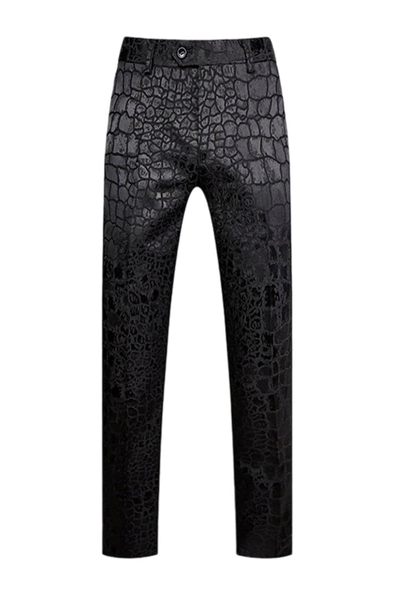 Laden Sie das Bild in den Galerie-Viewer, Schwarze Textur Peak Revers 2-teilige Ballanzüge