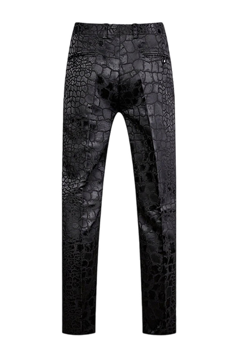 Laden Sie das Bild in den Galerie-Viewer, Schwarze Textur Peak Revers 2-teilige Ballanzüge