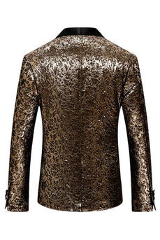 Glitzernder Goldener Schal Revers Herren Ballblazer