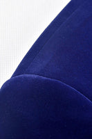 Laden Sie das Bild in den Galerie-Viewer, Herren Blauer Schal Revers mit einem Knopf Ballblazer