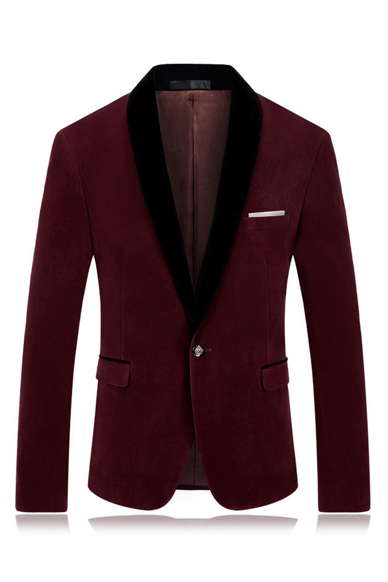 Laden Sie das Bild in den Galerie-Viewer, Herren Blauer Schal Revers mit einem Knopf Ballblazer