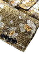 Laden Sie das Bild in den Galerie-Viewer, Goldener Bedruckter Geblümter Ballblazer mit einem Knopf